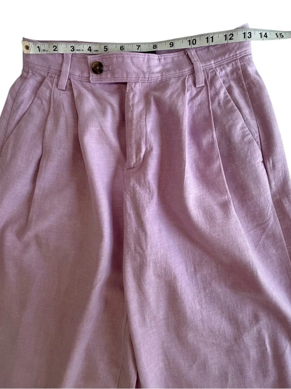 Banana Republic Linen Blend Wide Leg Pants Petite 4 Lavender Resort Coastal - Picture 6 of 9